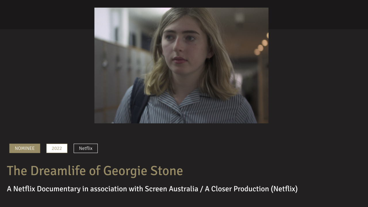 The Dreamlife of Georgie Stone nominated for a Peabody